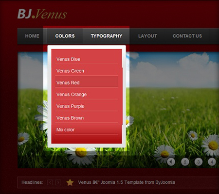 byjoomla joomla drop down menu